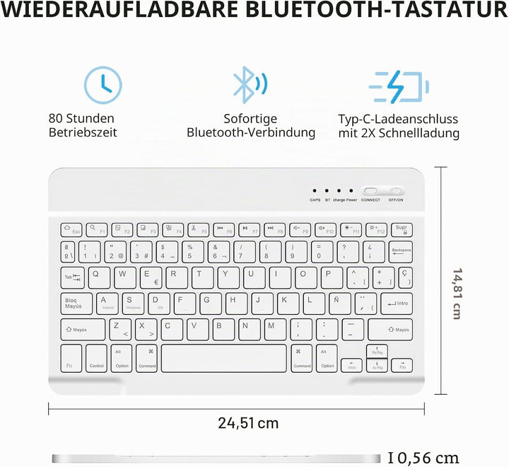 KBCASE Bluetooth-Tastatur-Schutzhülle für iPad, blue