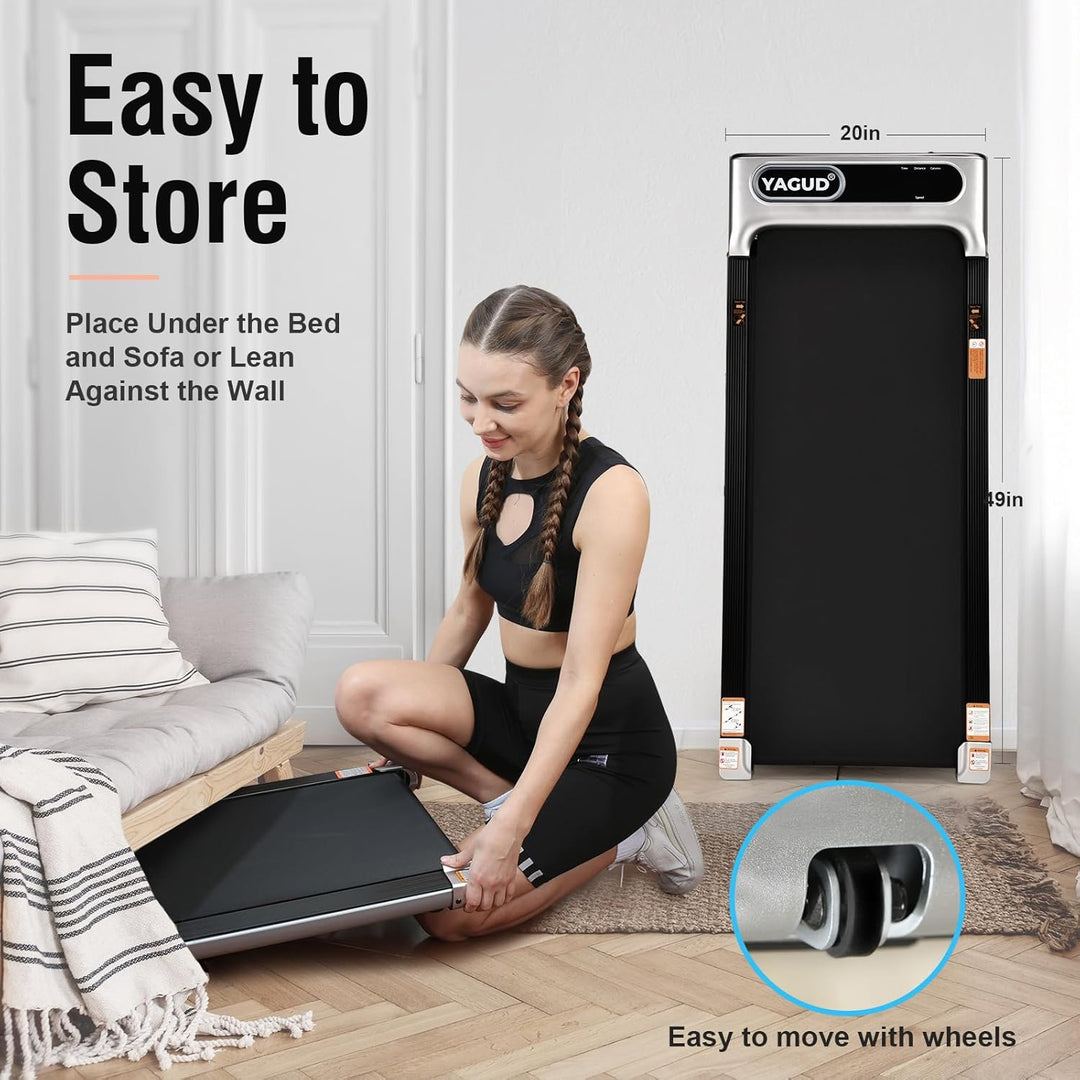 Laufband für Zuhause klappbar, Untertisch-Laufband, 2,5 PS Walking Pad mit Fernbedienung und LED-Dis