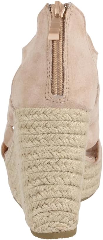 Elara Damen Sandalette Keilabsatz Plateau Chunkyrayan 36 EU Beige, 36 EU Beige