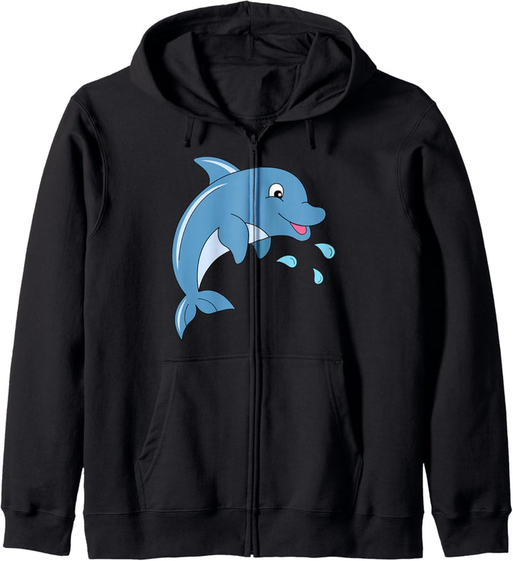 Fröhlicher Delfin Damen Herren Kapuzenjacke