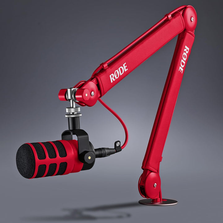 Rode PSA1+ Plus Tisch-Mikrofonarm Gelenkarm Rot mit keepdrum Mikrofasertuch PSA1+ Plus mit Mikrofase