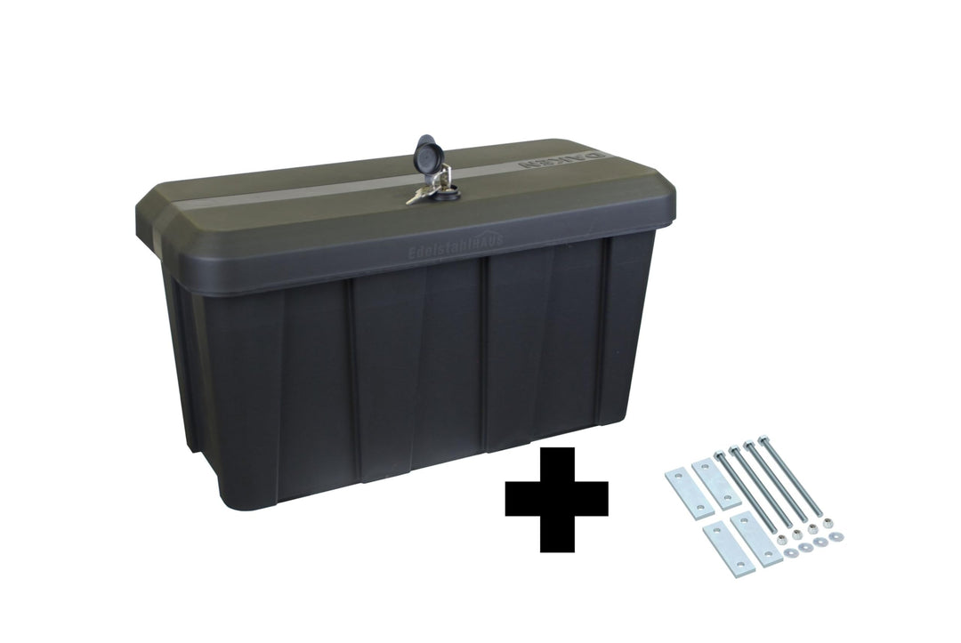 Deichselbox Daken Blackit Lite, Werkzeugkasten, Gurtkiste, Anhängerbox, Staukiste, Daken B24-2 + Mon
