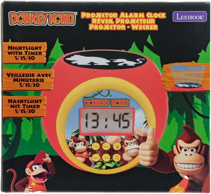 Lexibook, Donkey Kong, Projektor-Wecker, RL977DKLXB | Deckenprojektion, Timer, LCD-Display, Schlumme