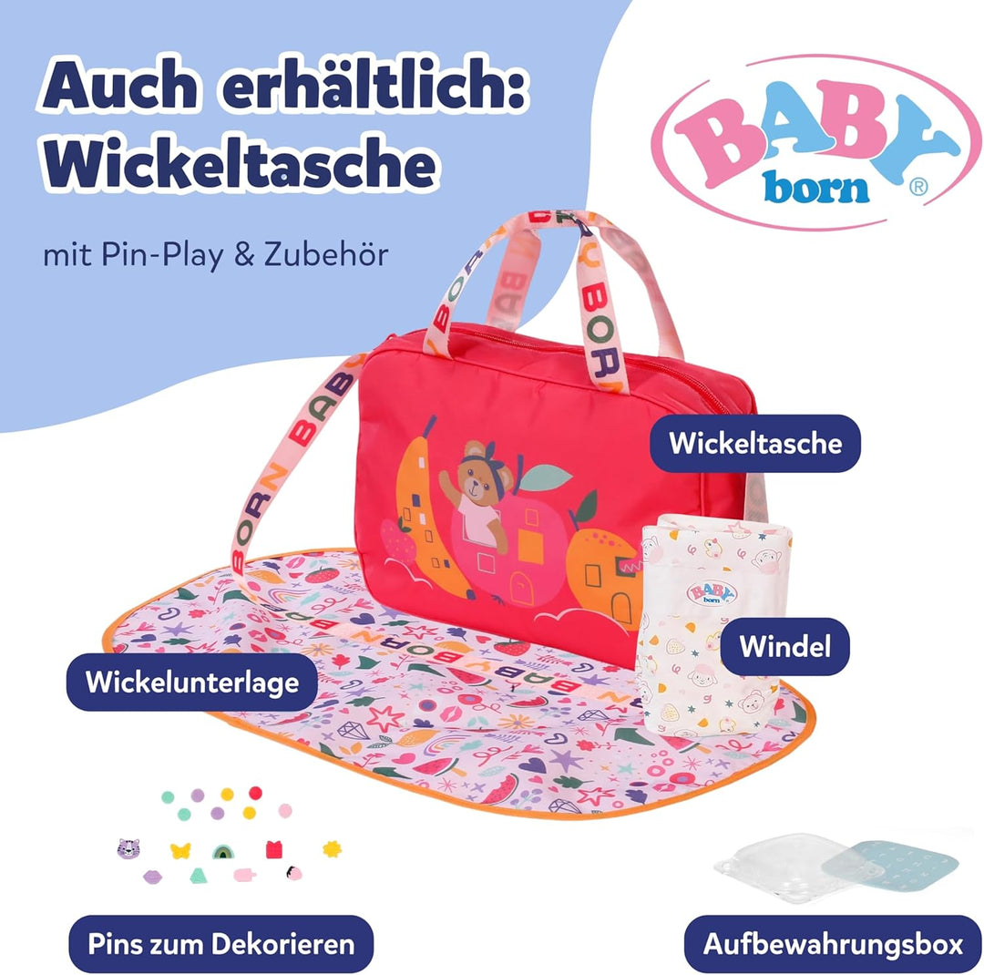 BABY born Neugeborenen-Set - Inkl. Mütze, Fläschchen, Windel, Rassel, Halstuch, Schnuller zum Verzie