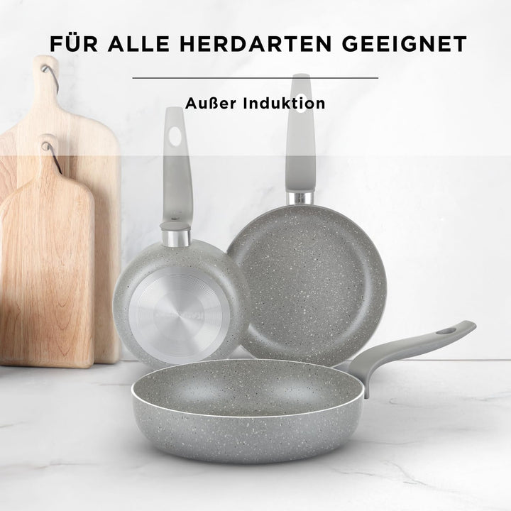 KASANOVA Set Töpfe für traditionelle Kochfelder, antihaftbeschichtetes Töpfe-Set, Kochgeschirr-Set,