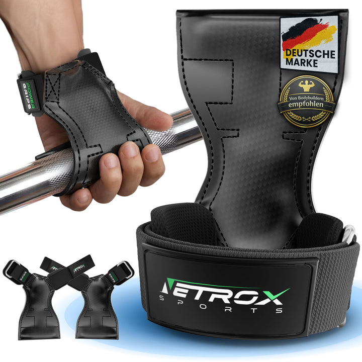 NetroxSports® – Power Grips Zughilfen für Bodybuilding, Gewichtheben, Krafttraining &amp; Fitness – spez