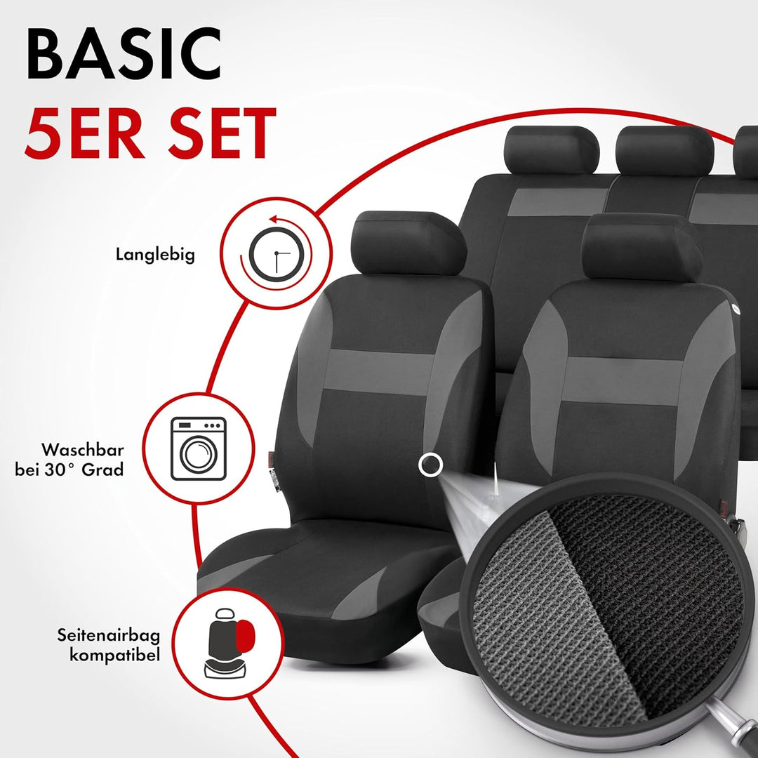 Walser Auto-Sitzbezug Nampa, Universal-Sitzbezug Komplett-Set, PKW-Sitzbezüge, 2 Vordersitzbezüge, 1