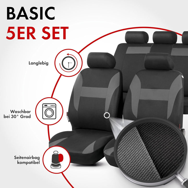 Walser Auto-Sitzbezug Nampa, Universal-Sitzbezug Komplett-Set, PKW-Sitzbezüge, 2 Vordersitzbezüge, 1