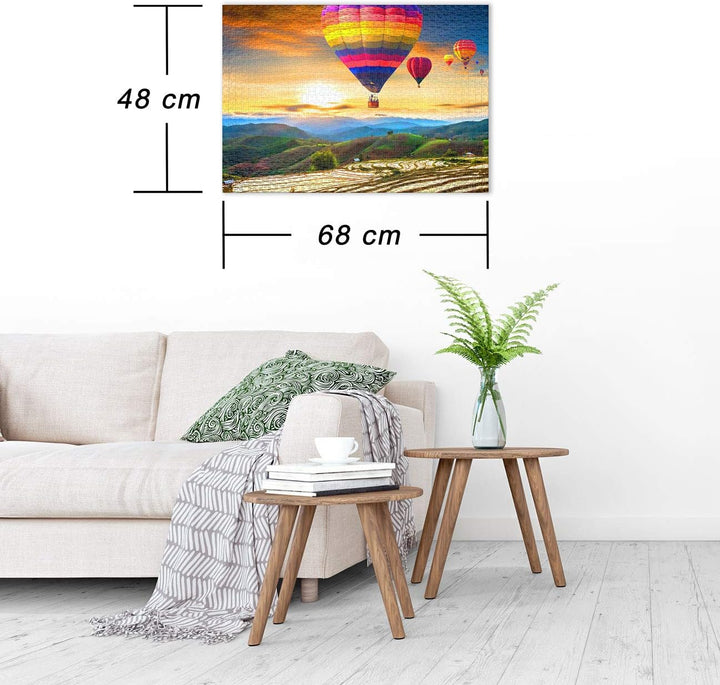 Ulmer Puzzleschmiede - Puzzle „Am Himmel über Thailand“ – Klassisches 1000 Teile Puzzle mit exotisch