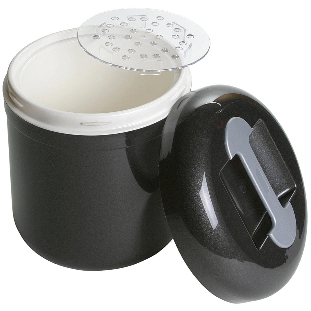 Tom Fox 4883 Kunststoff Eisbehälter, 4L Kapazität, 22cm x 22cm x 24cm, Schwarz 1 Pack, 1 Pack