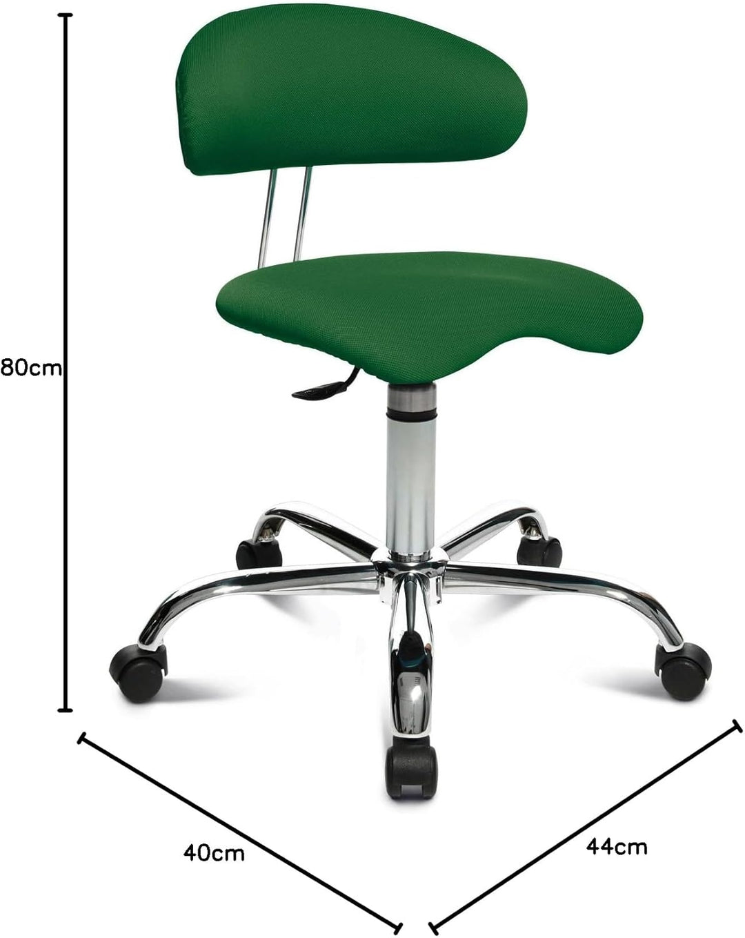 Topstar Sitness 40, Fitnesshocker, Arbeitshocker, Rollhocker mit Rückenunterstützung, 3-Dimensional