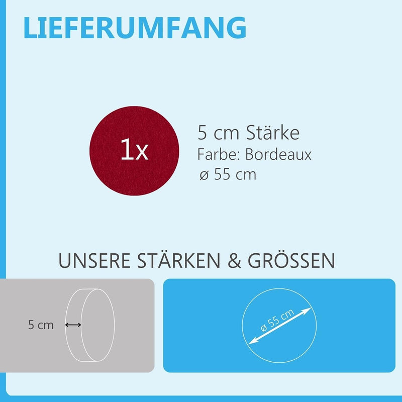 Basotect G+ Schallabsorber - Kreis Ø 55 cm Akustik Element Schalldämmung - Diverse Farben, Farbe: Bo