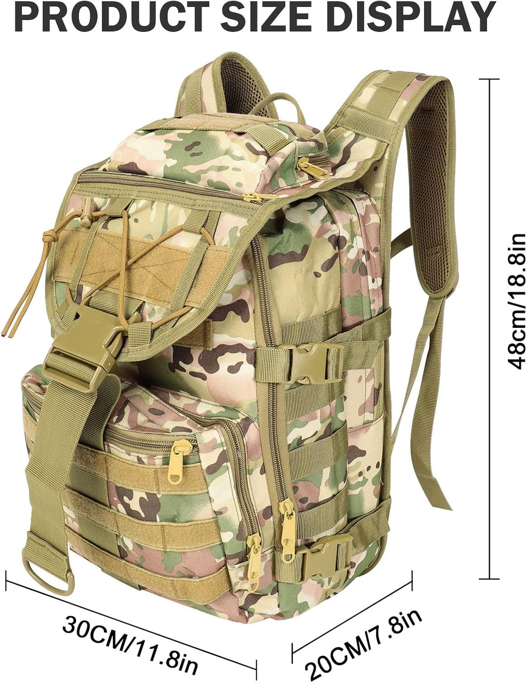 SHANNA Militärrucksack 35L/50L Armee Rucksack Molle, Hohe Kapazität Trekkingrucksack Wanderrucksäcke