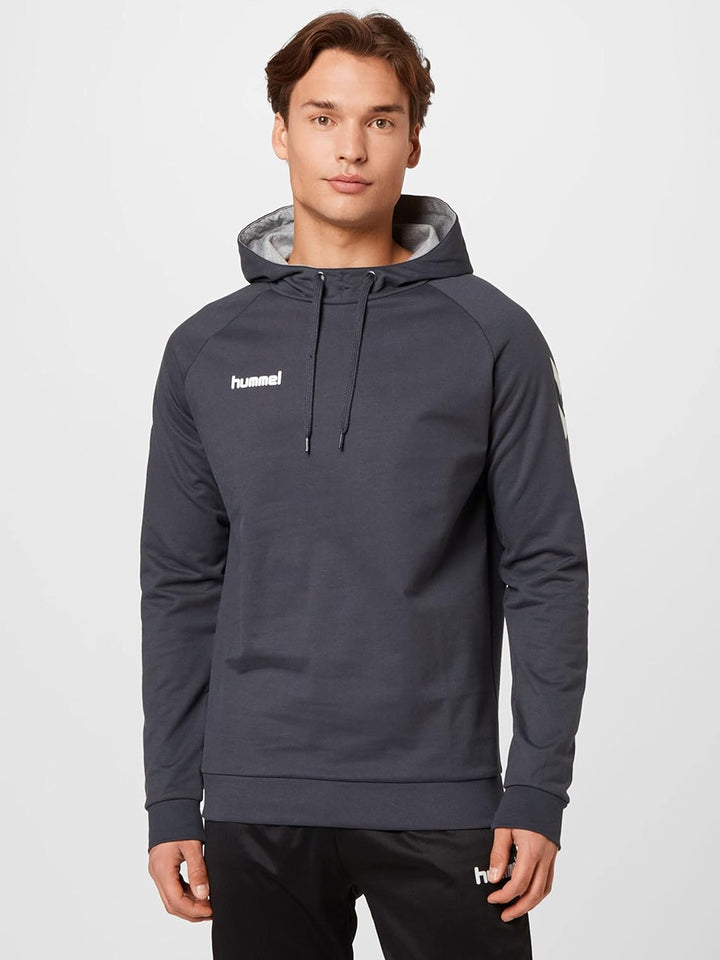 hummel Herren go Cotton Hoodie Kapuzenpullover M Grauweiss, M Grauweiss
