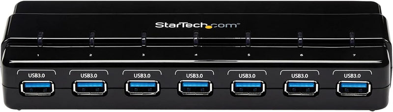 StarTech.com 7 Port USB 3.0 SuperSpeed Hub - USB 3 Hub Netzteil / Stromanschluss und Kabel - Schwarz