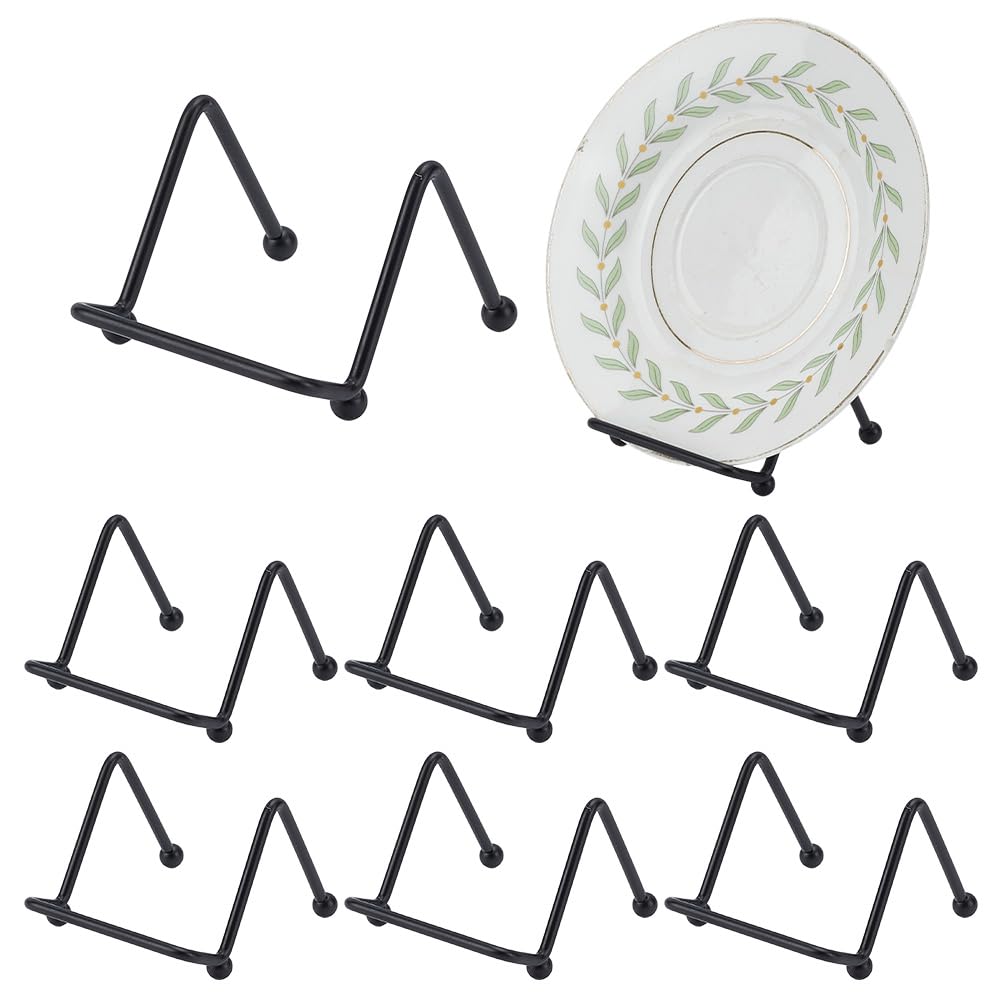 PLIGREAT 8 Packung Schwarze Metallplattenständer 5cm Mini Staffelei Präsentationsständer Für Teller