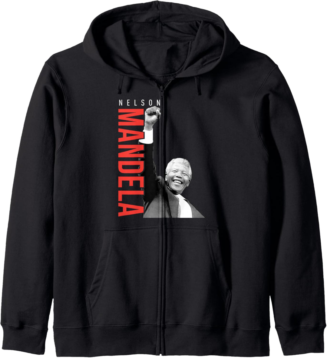 Nelson Mandela Raised Right Hand Fist Clenched Mandela Day Kapuzenjacke