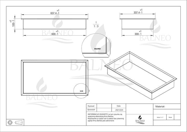 Balneo Wall-Box ONE Black Edelstahl Duschnische 60x30x10 cm, schwarz wandnische dusche, wasserdicht,