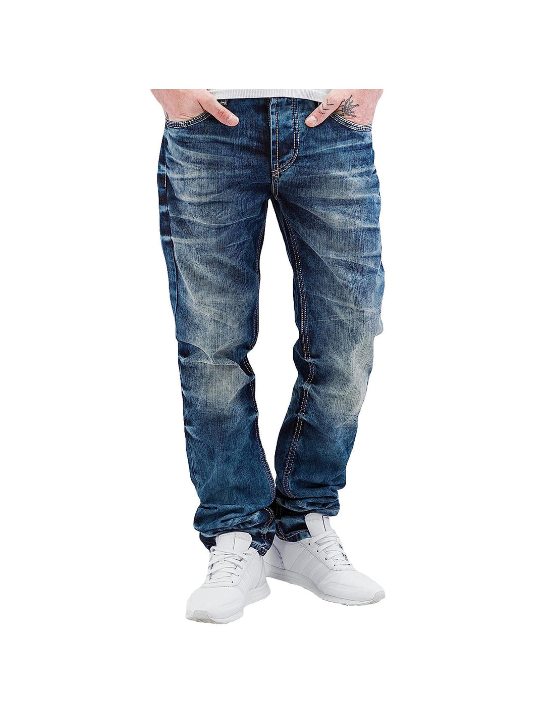 Cipo & Baxx Herren Jeans / Straight Fit Jeans Stevenage blau W 40 L 32