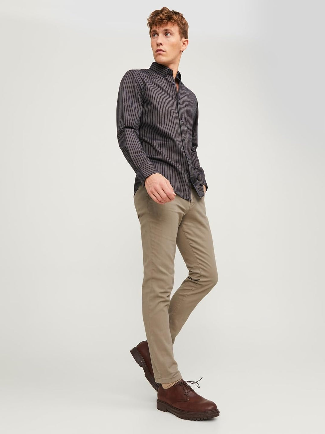 JACK & JONES Male Chino Hose Slim Fit Chino Hose 33W / 32L Beige, 33W / 32L Beige