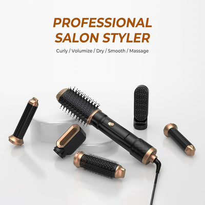 Airstyler Set 6 in 1 Warmluftbürste Set, 1000W Haarstyler Stylingbürsten Set mit Haartrockner, Rundb