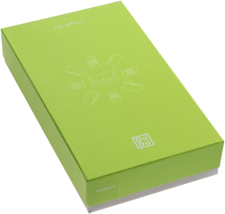 DUDU Grosse Bunte Damenbrieftasche RFID in echtem Leder mit Rundum - Reissverschluss Fuchsia, Fuchsi