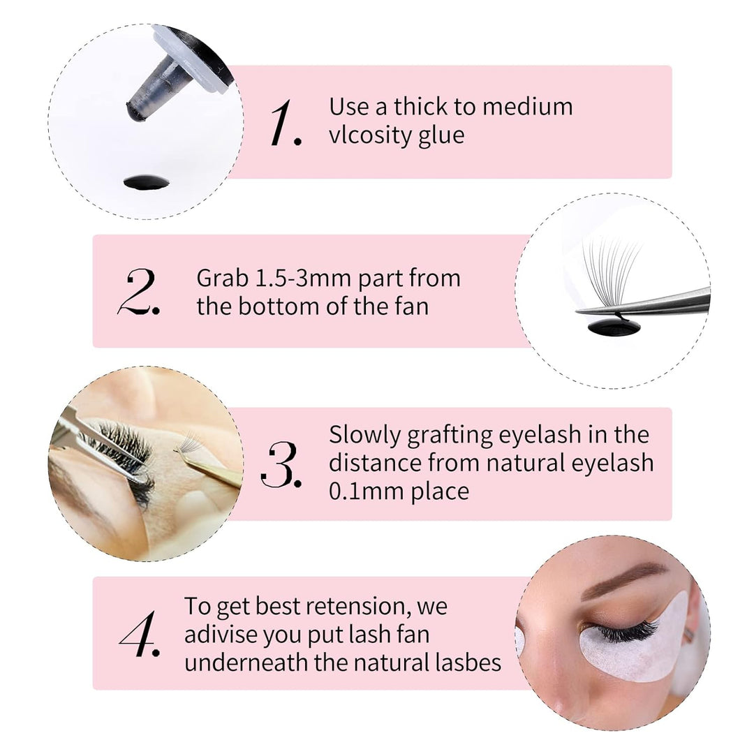 Russische Vorgefertigte 12D 0.07 D Curl 9-16mm Mixed 1000pcs Wimpern Extensions Promade Russische Fä