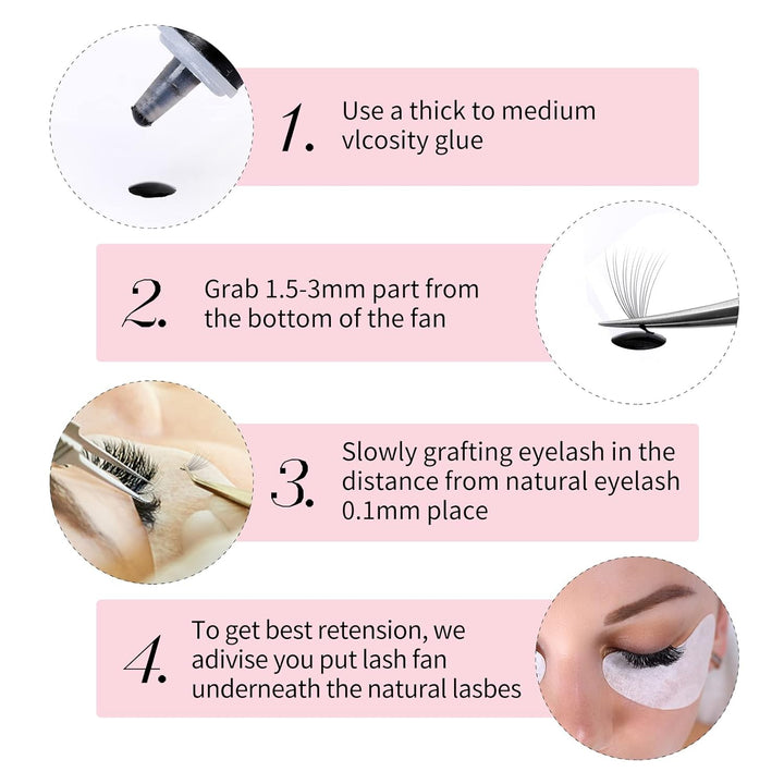 Russische Vorgefertigte 12D 0.07 D Curl 9-16mm Mixed 1000pcs Wimpern Extensions Promade Russische Fä
