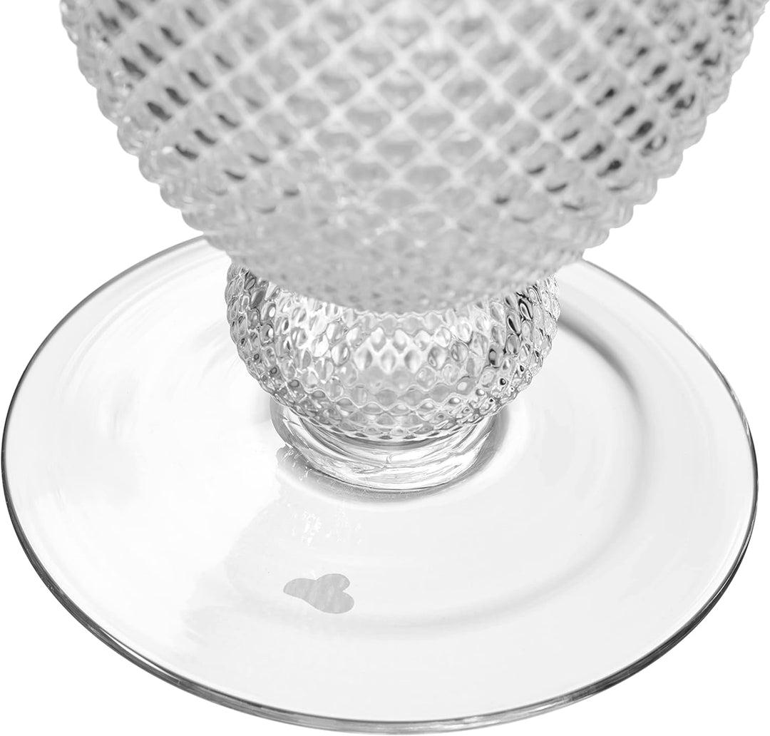 Leonardo Poesia Dekovase aus Glas auf Fuss, handgefertigte Deko-Vase mit eltegant strukturierter Obe