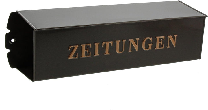 Burg-Wächter Zeitungsrolle mit Metall-Seitendeckel, Briefkastenergänzung, Eckig, Verzinkter Stahl, 8