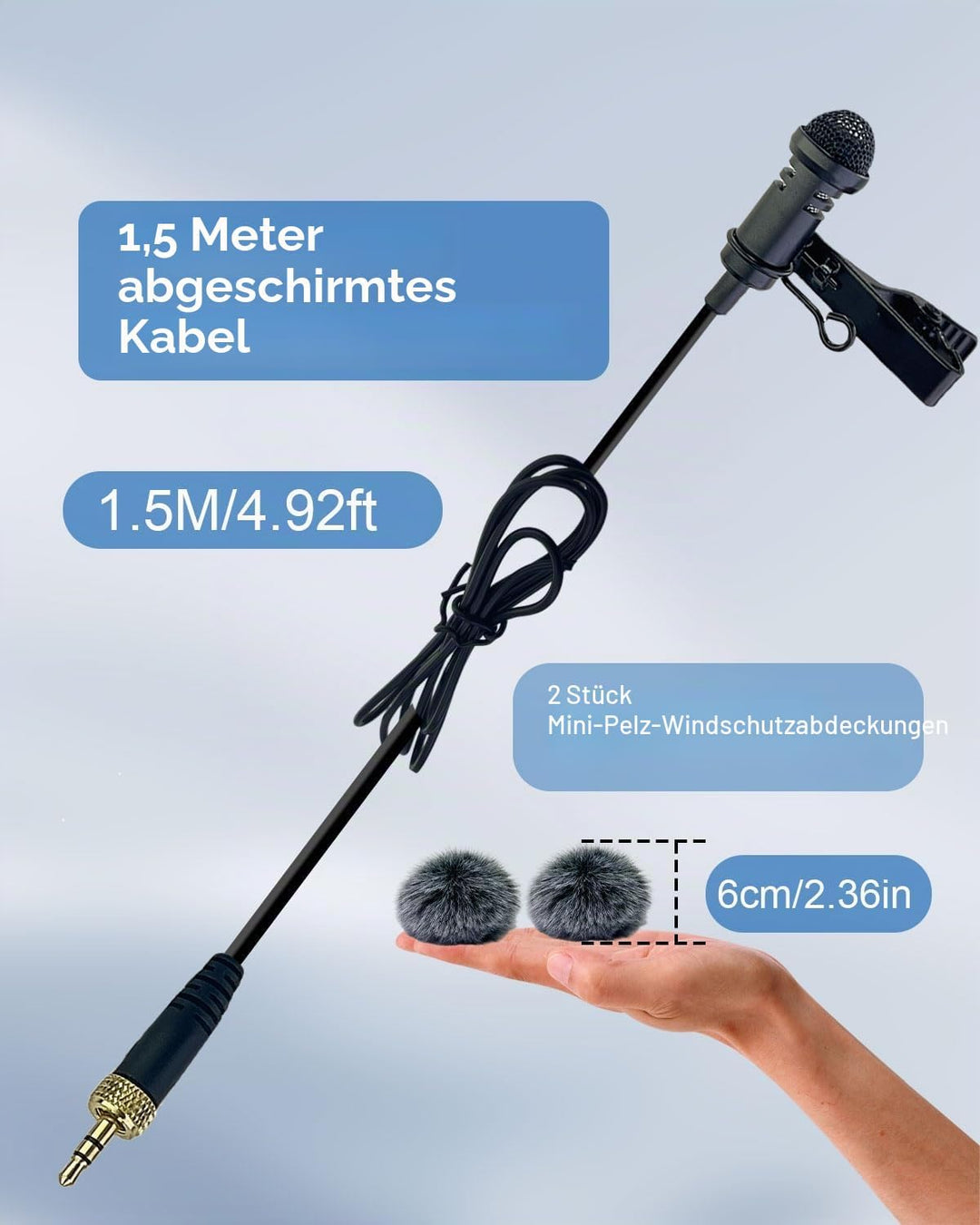 Wired Lavalier Ansteckmikrofon, Lavalier professionelles kompatibel mit Sennheiser Mikrofonsystem-Ta