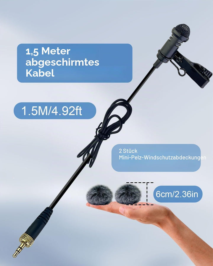 Wired Lavalier Ansteckmikrofon, Lavalier professionelles kompatibel mit Sennheiser Mikrofonsystem-Ta