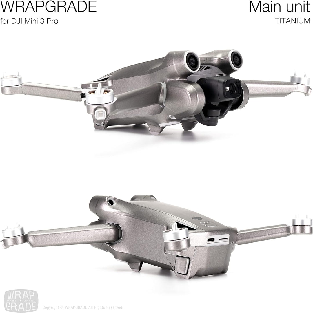 WRAPGRADE Skin Kompatibel mit DJI Mini 3 Pro (Titanium)