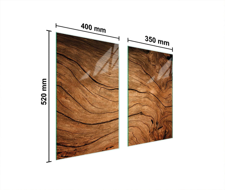 DarHaus Herdabdeckplatten tweiteilig 75x52 cm Ceranfeld Abdeckung Glas Spritzschutz Abdeckplatte Gla