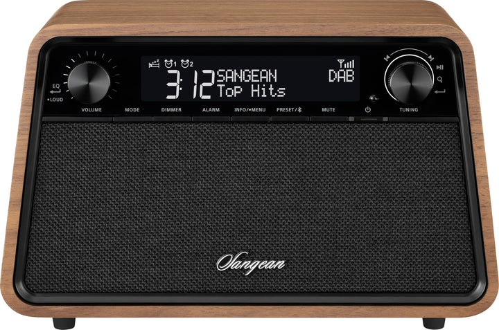 SANGEAN WR-201D Premium Retro-Radio mit DAB, RM, Bluetooth, AUX, dimmbaren LCM-Display, Echtholz-Geh