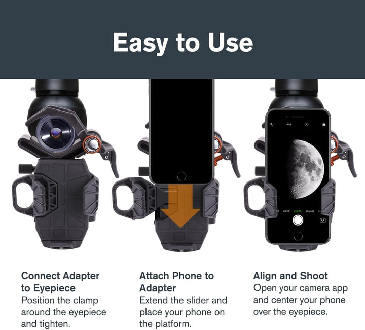 Celestron NexYZ Smartphone-Teleskop-Adapter, Schwarz, Adapter
