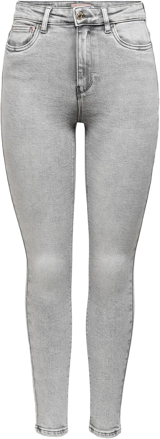 ONLY Female Skinny Jeans ONLMILA Hohe Taille Skinny Fit Jeans 25W / 32L Light Grey Denim, 25W / 32L