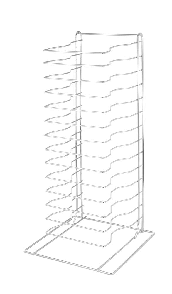 HENDI Pizzaständer, mit 14 Fächern, Pizzagitter, Pizzableche, 300x305x(H)680mm, Verchromt