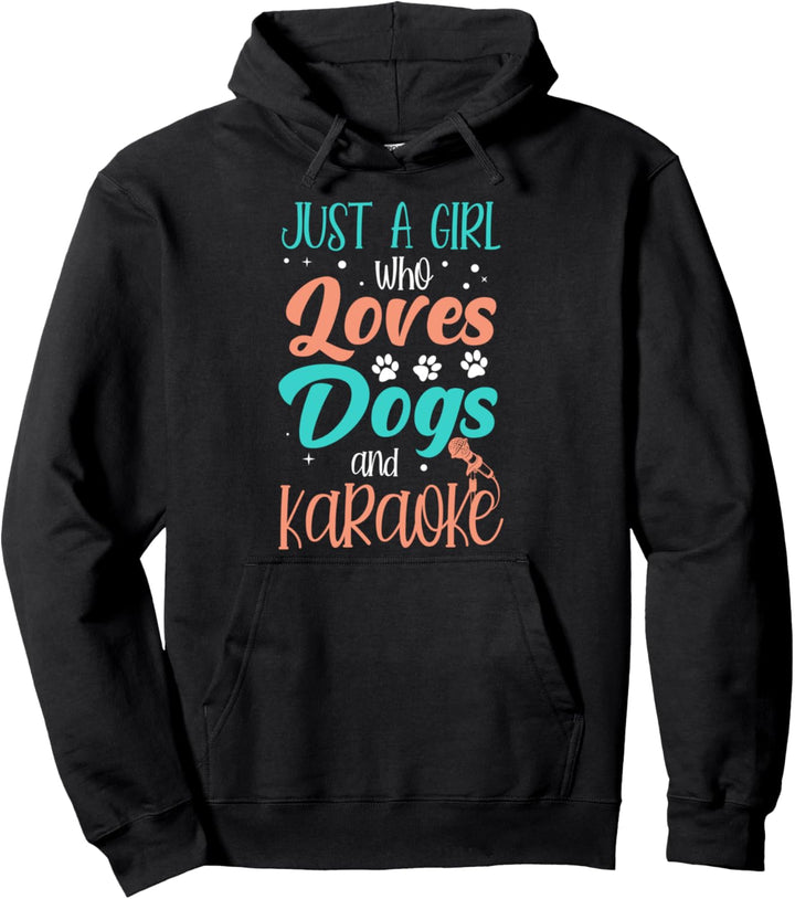 Karaoke Singen Hund Mikrofon Musik Bar Sängerin Geschenk Pullover Hoodie