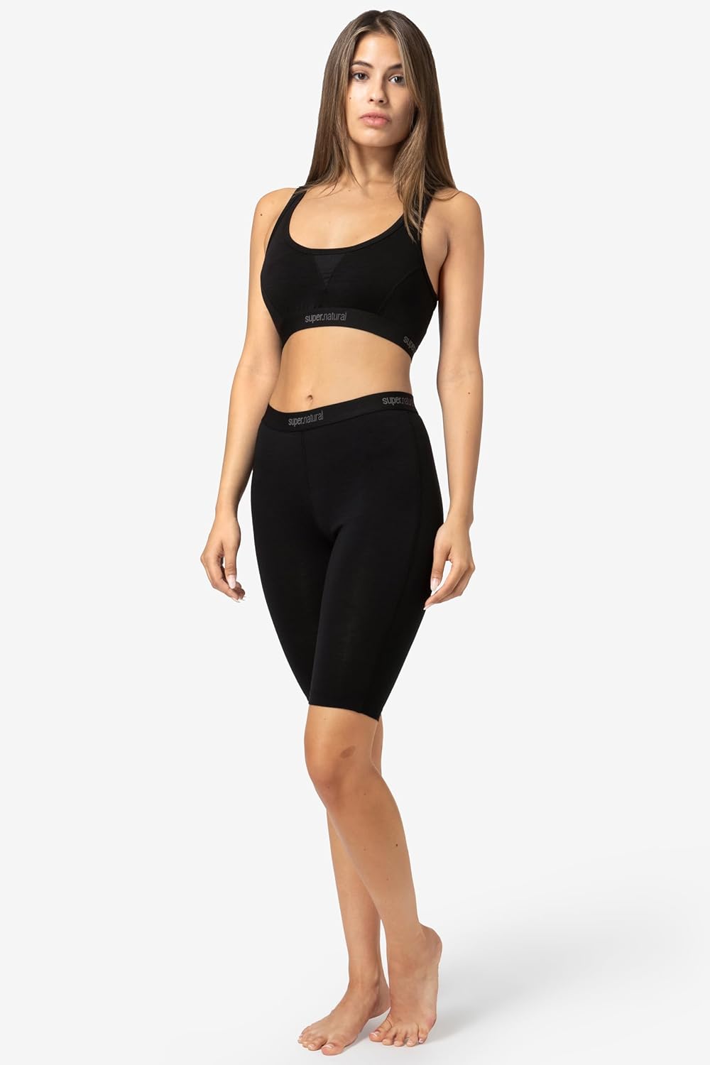 super.natural Damen Baselayer-Hose W Tundra175 Short Tight L Jet Black, L Jet Black