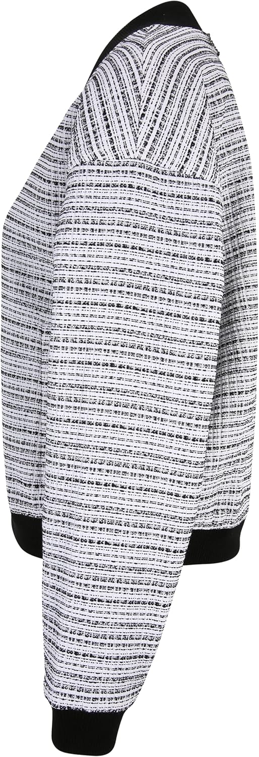 Tamaris Damen ATLANTIS Karierte Bomber Jacke 38 Off White&Black, 38 Off White&Black
