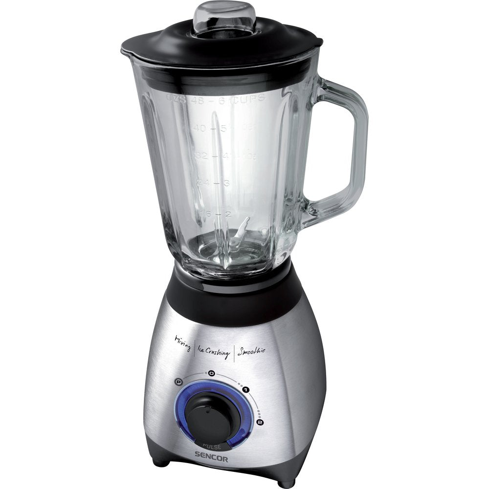 SENCOR SBL 4371 Standmixer mit 1,5 Liter Glasbehälter (500 Watt, 2 Geschwindigkeiten, Zwei Edelstahl