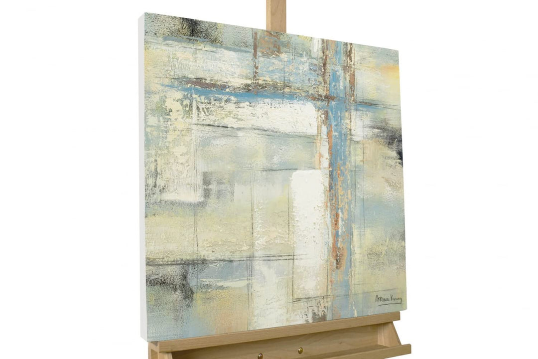 KunstLoft Leinwandbild | 100% HANDGEMALT | 60x60cm | Gemälde 'Frei von Zwängen' | Abstrakt | Blau Be