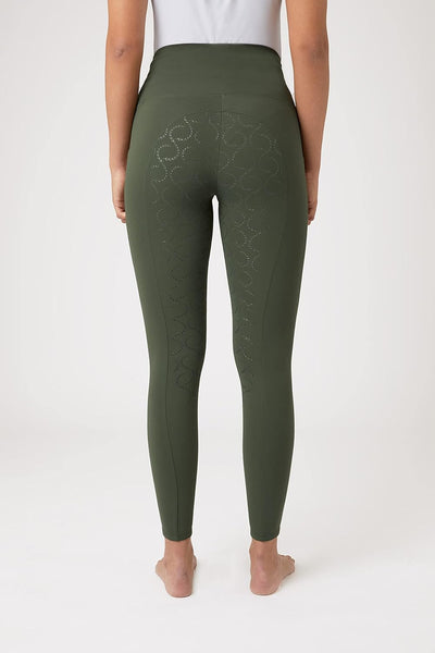 HORZE Damen Reitleggings Gillian, Reithose mit Handytasche und Silikonvollbesatz 44 Khakifarben, 44