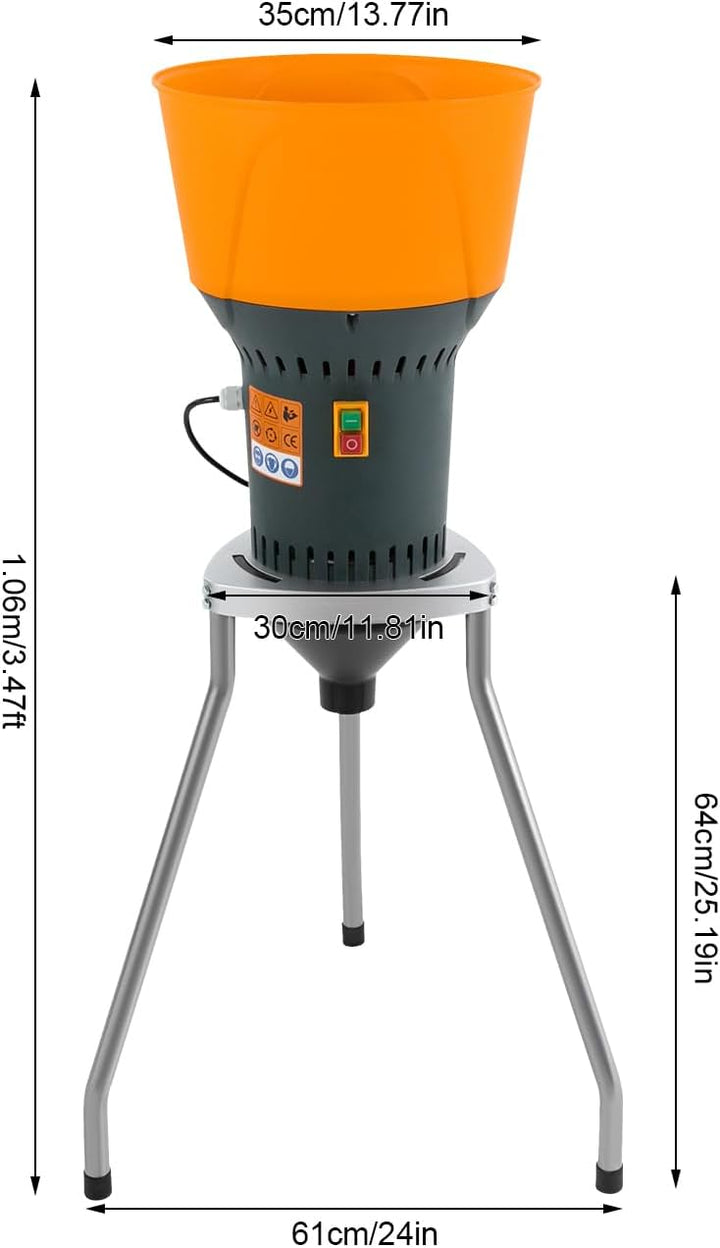 Getreidemühle Elektrisch 1000W mit Standfuss 300kg/h 6.5L-Einfülltrichter mit 5 Siebe Klinge 19000RP