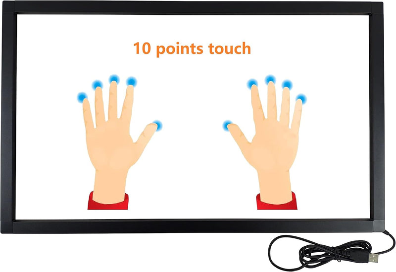 Deyowo 32 Zoll Infrarot-Touchscreen-Rahmen, IR-Touchscreen-Overlay, Touchscreen-Panel, kostenloser T