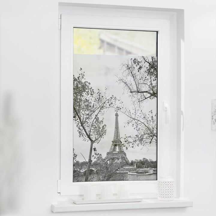 Lichtblick Fensterfolie selbstklebend mit Motiv, Sichtschutz, merhfach Ablösbar, Montage ohne Rakel,