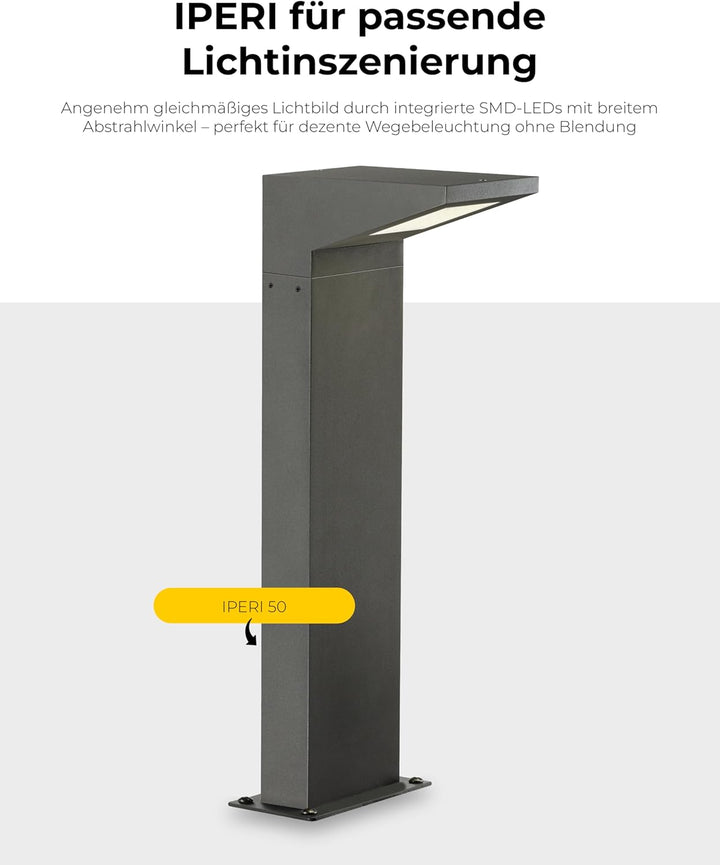 SLV LED Aussenleuchte IPERI 50 | Design Aussen-Standleuchte, stilvolle Aussenbeleuchtung | Outdoor L