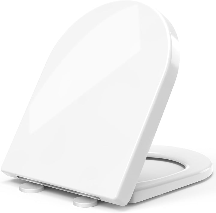 STOREMIC Toilettendeckel, WC Sitz mit Absenkautomatik, Klodeckel D-Form mit Quick Release Funktion f