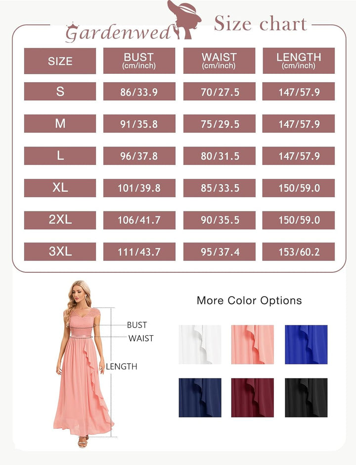 Gardenwed Abendkleid elegant für Hochzeit V-Ausschnitt Spitzen Cocktailkleid Damen Kurzarm Ballkleid